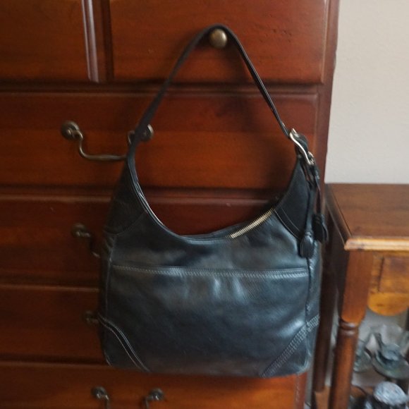 Coach Vintage Hampton  Black Leather Bag - Picture 7 of 12